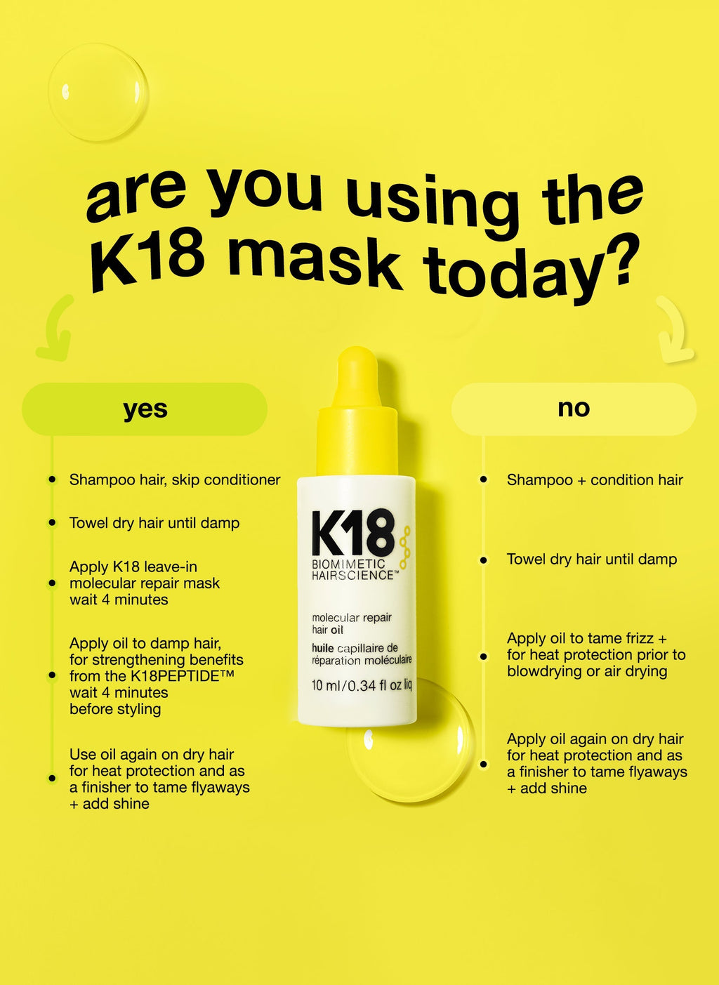 Mini molecular repair hair oil